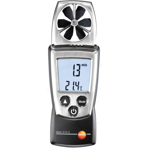 Testo 410-2 Digital Pocket Vane Anemometer, 0.4 to 20 m/s Velocity, -10 to +50° C Temperature, 0 to 100% RH