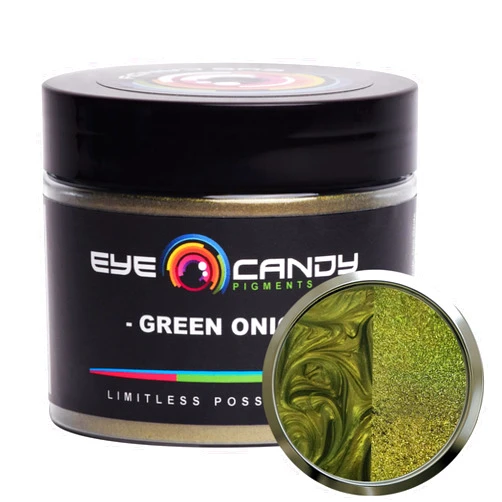Eye Candy Premium Mica Powder Pigments | Multipurpose DIY Arts and Crafts Additive | Acrylic, Woodworking, Bath Bombs, Resin, Epoxy, Soap, Fishing Lures (Green Onion)