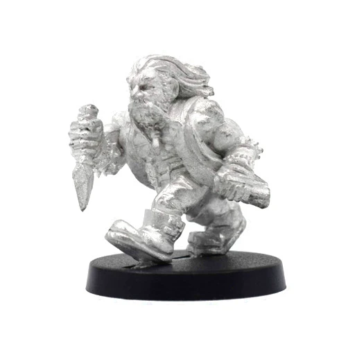 Stonehaven Miniatures Stonehaven Male Dwarf Necromancer Miniature - 23mm Lead-Free Pewter Figure, 28mm Scale, Unpainted, Made in USA