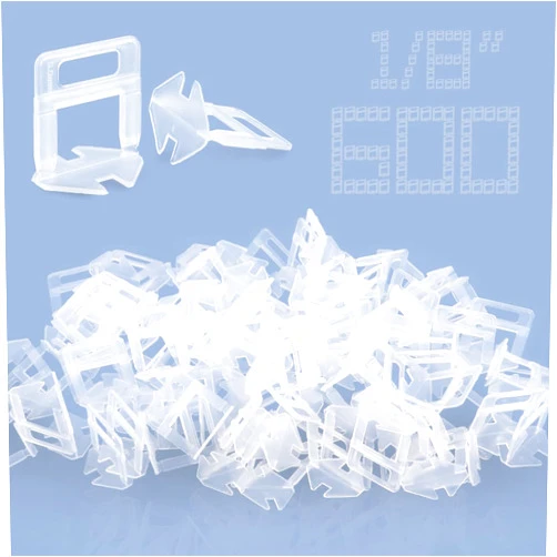 SMTOER Tile Leveling System Clips - 600 Pcs Tiles Leveler Spacers - Tile Leveling System for Stone Installation, Professional Ceramic Tile Installation (1/8 Inch*600 Pcs)