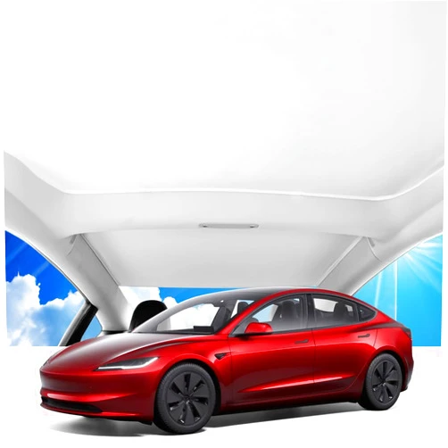 CEGOUT Newest Glass Roof Sunshade for Tesla Model 3 2024 Refresh Edition, Non-Sag Foldable Roof Sunshade with Storage Bag, UV Protection & Heat Insulation Roof Sunshade EVs Accessories for Model 3