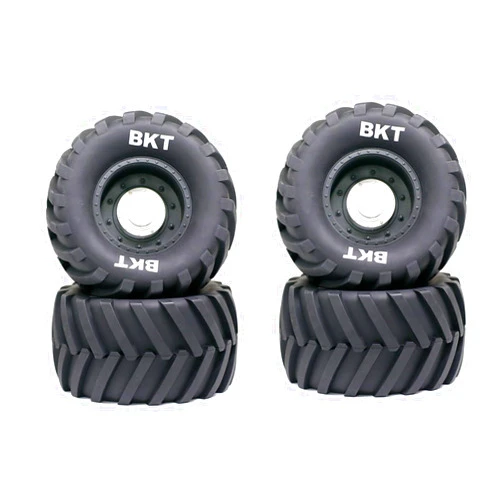 YOUUZ 4-Pack 173mm Monster Truck Tires & Wheels, 17mm Hex Hub, Suitable for 1/8 LOSI USA-1 RC Bigfoot Monster Truck, Black