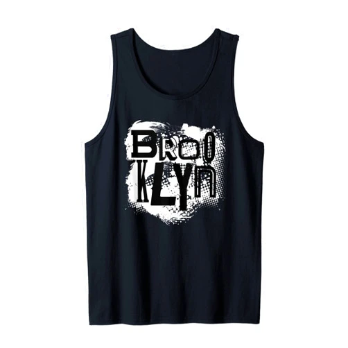 Brooklyn NY City Streetwear Digital Art Clothes Brooklyn New York Vintage Distressed NY City Streetwear- Tank Top