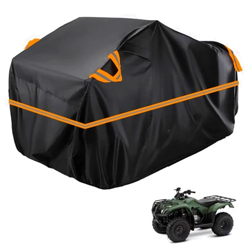 Generic 210D 4 Wheeler Cover Compatible with Honda FourTrax Recon ES 2020-2024,ATV Cover Waterproof, All-Weather Quad Cover, Wind, dust,rain and Snowproof, Wish Storage Bag(Black Orange)