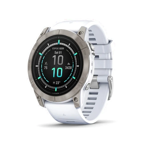Garmin epix Pro (Gen 2) Sapphire Edition, 51mm, High Performance Smartwatch, Advanced Training Technology, Built-in Flashlight, Whitestone