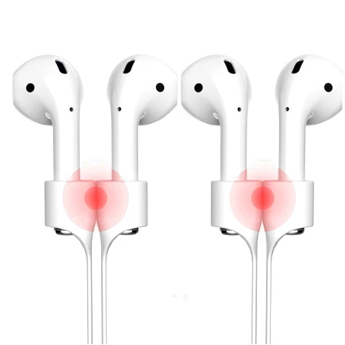 Kupx Strap Compatible Airpods,Kupx 2 Pack Silicone Anti-Lost Strap with Strong Magnetic Adsorption Connector Sports Neck Around Cord Strap Compatible Apple Wireless Earphone Airpods Pure White (White)