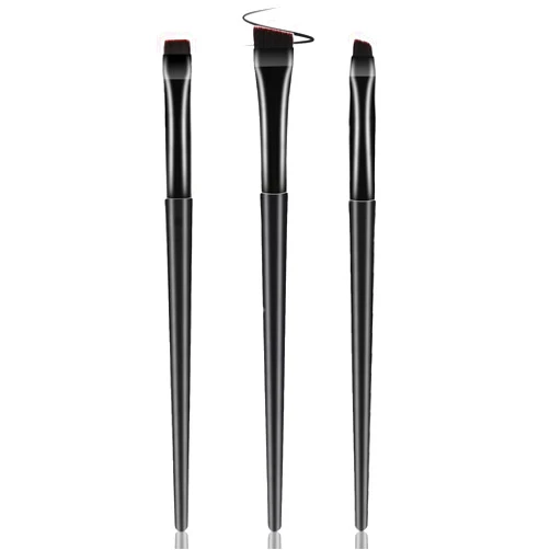 Sliverdew Fine Eyeliner Brushes, 3 Pcs Ultra Thin Slanted Flat Angle Eye Liner Brush Set Slanted Eyebrow Brushes Eyebrow Brush Eyeshadow Brush Set Precision Brush for Eye Makeup