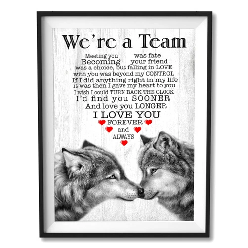YUOPTKITR Wolf Picture Wolf Wall Art Motivational Wall Art Inspirational Poster Canvas Prints Paintings Home Office Decorations Couple Wall Decor for Anniversary Lover Bedroom Living Room Unframed 16x24inch