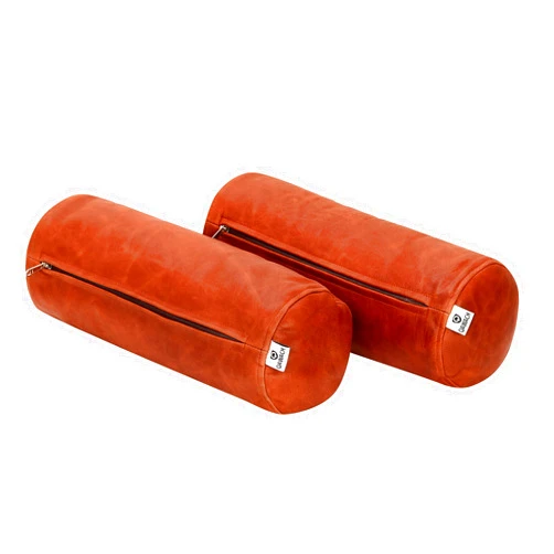 QAWACH Round Cervical Roll Cylinder Bolster Pillow Cover | Ergonomically Designed for Head, Neck, Back, and Legs, Ideal for Spine and Neck Support, 5x16 Inches - Crunch Tan Pack of 2