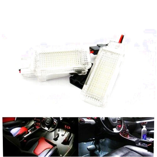 SSHLight 2x 6000K White LED Luggage Footwell Step Under Door Courtesy Light Fit For Compatible with A3 A4 A5 A6 A1 A2 S3 S4 RS4 S5 S6 RS6 A8 S8 Q5 Q7 TT R8,18-SMD Led Footwell Step Under Lamp Unit Set