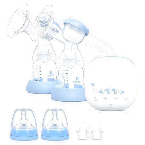 IGMA Double Breast Pump, 4 Modes & 4 Levels, Portable Anti-Backflow, Low Noise, and Painless Breastfeeding, Rechargeable Silicone Milk Extractor for Home and Travel