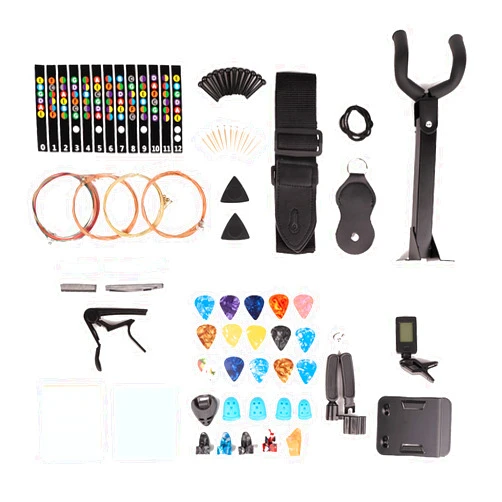 Moomuto 88PCS Acoustic Guitar Accessories Kit Include Acoustic Guitar Strings,Tuner,Capo,Thumb Finger Picks,3-in-1 Restring Tool,Bridge Pins,Strap,Hanger,Picks,Fretboard Stickers for Guitar Starter