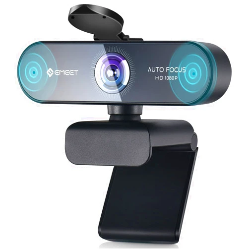 EMEET HD Webcam 1080P, USB Webcam with Privacy Cover & 2 Noise-Canceling Mics, Fast AutoFocus, Nova 96°FOV Wide Angle Webcam, Plug & Play Camera for Computer for Zoom/Skype, Meeting/Online Classes