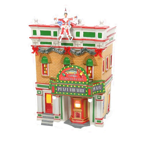 Department 56 Original Snow Village National Lampoon's Christmas Vacation Premiere at Plaza Theatre Lit Building, 8.9 Inch, Multicolor