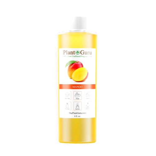 Plant Guru Mango Fragrance Oil 8 fl. oz. Scented Oil for DIY Soap Making, Candles, Bath Bombs, Body Butters. Used in Aromatherapy Diffusers, Burners and Warmers. Great Addition to Lotions and Creams.