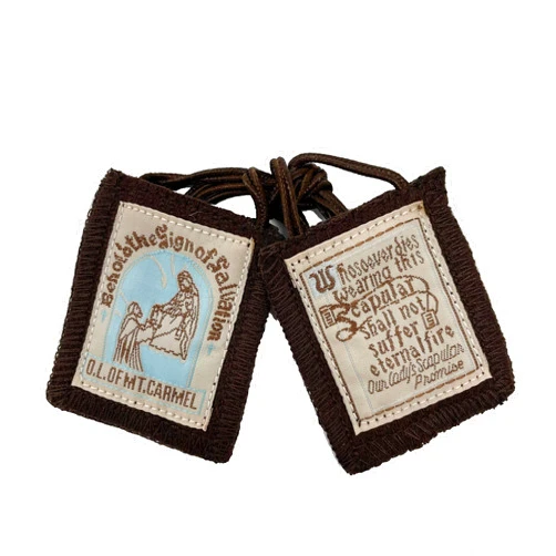 Scapular Catholic Brown Wool Mt Carmel Scapular for Men and Women - Escapulario de la Virgen del Carmen (Classic Single)