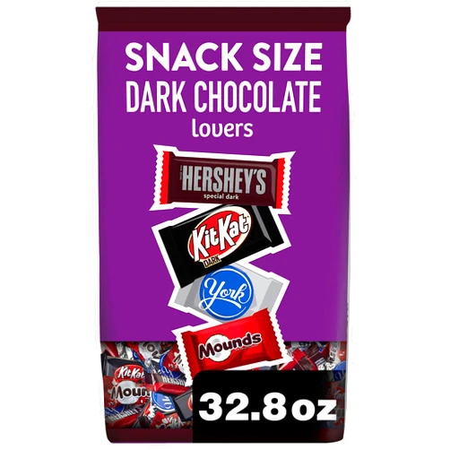 HERSHEY'S Hershey Assorted Dark Chocolate Flavored Snack Size, Candy Party Pack, 32.89 oz
