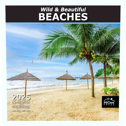 MICASA PRESS MICASA Wild & Beautiful Beaches 2025 Hangable Monthly Wall Calendar | 12