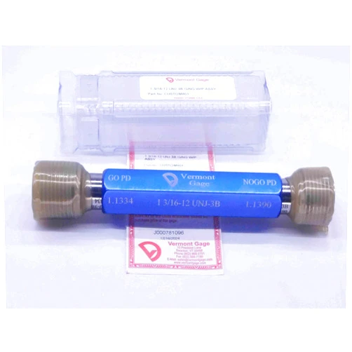 M & J Tooling LLC New 1 3/16 12 UNJ 3B Vermont Thread Plug GAGE 1.1875 GO NO GO = 1.1334 & 1.1390 - DW32323VTG