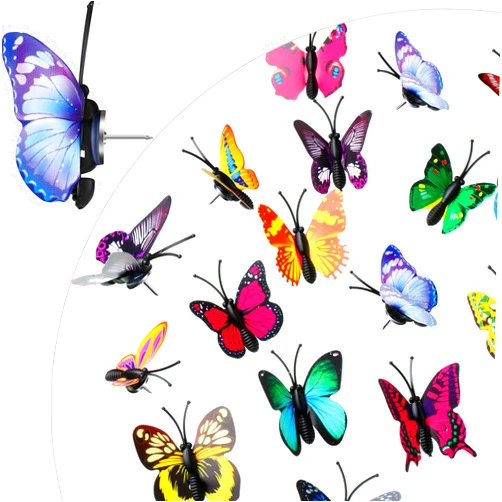 Outus 30 Pieces Butterfly Push Pins Thumb Tacks for Photos Wall, Maps, Bulletin Board, Cork Boards, Random Pattern