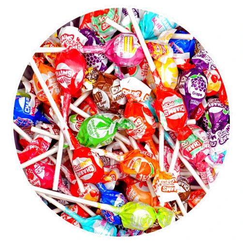 The Hampton Candy Company Charms Mini Pops Lollipop, 2 Pound Bulk Bag (Approx. 150 Lollipops) Individually Wrapped Charm Suckers Candy, 18 Assorted Flavors