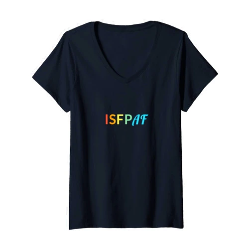 Flashcat Funny Introvert Gifts ISFP Personality Womens Retro Introvert Sarcastic Personality Humor ISFP AF V-Neck T-Shirt