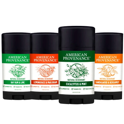American Provenance Eucalyptus & Mint, Sandalwood & Bergamot, Bay Rum & Lime and Lemongrasss & Marjoram Deodorant Bundle
