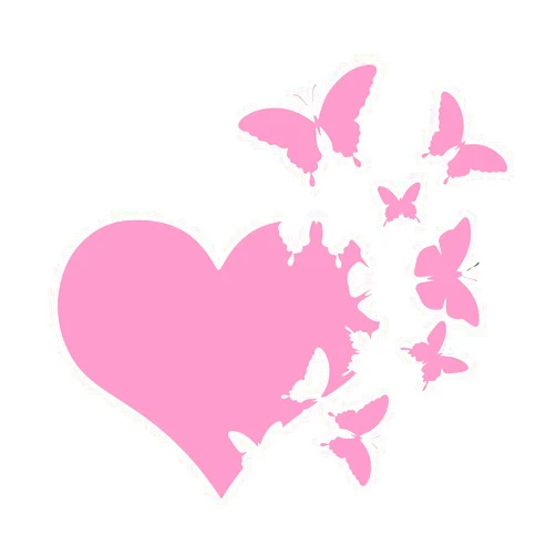 Smilfuy Heart with Butterflies Flying Away Vinyl Decal Sticker, 5.83 Inch Car Window Bumper Die Cut Decal Hardhat Sticker with UV Resistant Laminate, Auto Exterior Decal for Car, Welding Helmet, Laptop