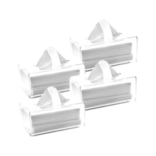 Hyuetrsa 4 Pcs Acrylic Tissue Box Cover, Clear Tissue Box Holder Rectangular Facial Tissue Dispenser Box Dryer Sheet Dispenser Clear Tissue Holder Napkin Dispenser for Car,Bathroom,Office,Kitchen,Home