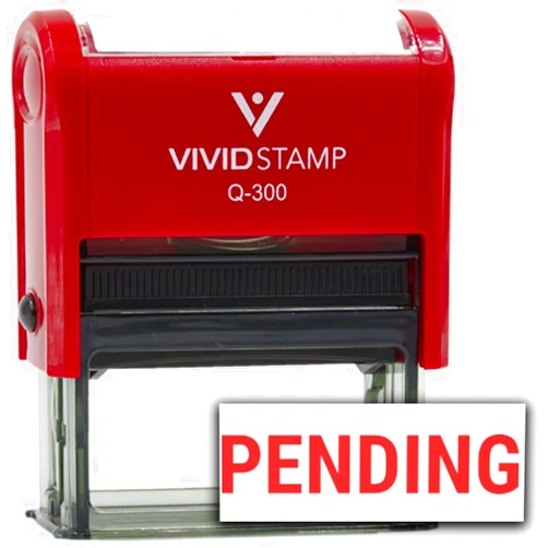 Vivid Stamp Pending Self Inking Rubber Stamp (Red Ink) - Medium