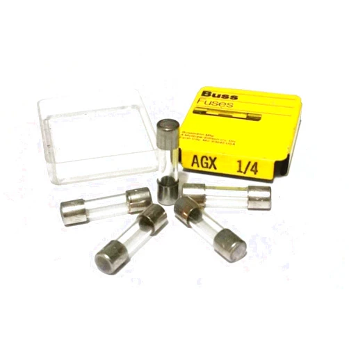 Bussmann AGX-1/4 AGX Series Fuse, Fast Acting, 1/4 Amp, 250V, Glass Tube, 1/4