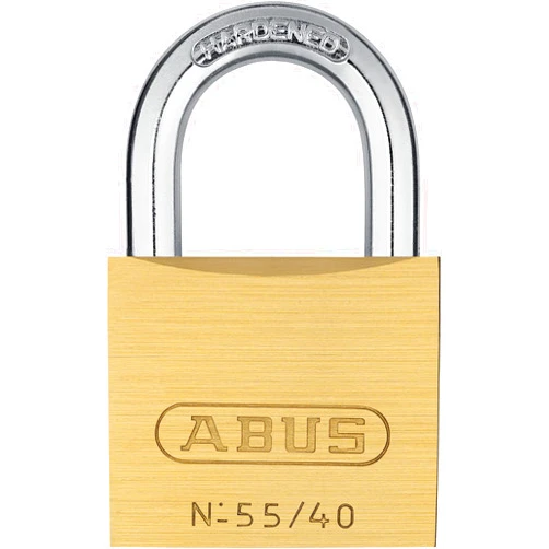 ABUS 55/40 Solid Brass Keyed Padlock with 2 Keys, Hardened Steel Shackle with Anti Corrosion Inner Lock Components, Keyed Different