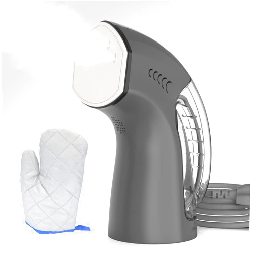 VAPTEC Steaming Iron and Dry Iron 2 in 1 Clothes Steamer with Ironing Gloves, 15 Minutes Continuous Steaming for Clothes and Dry Iron for Clothes, Remove Wrinkles 1000W Portable Clothes Steamer (Gray)