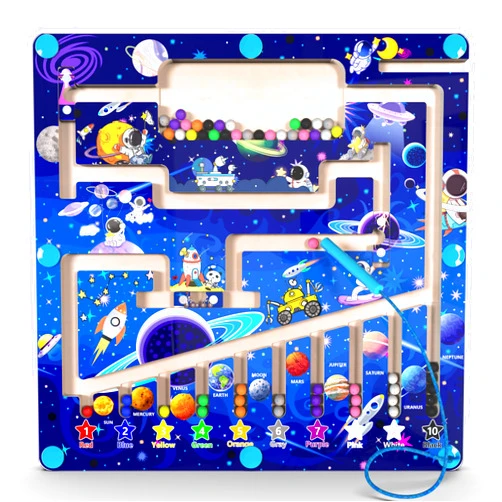 MTYOKILN Magnetic Color and Number Maze - Montessori Toys for 3+ Year Old - Wooden Color Matching Learning Counting Puzzle Board -Toddler Activities Fine Motor Skills Toys for Boys Girls 3 4 5 Years Old