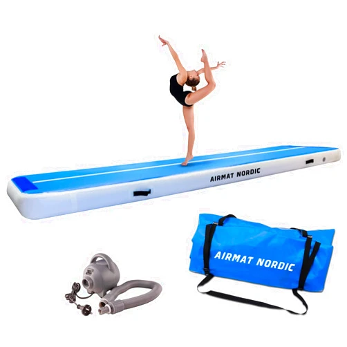AirMat Nordic Deluxe 10ft/13ft/16ft/20ft/23ft/26ft/33ft Air Mat with Electric Air Pump, Inflatable Gymnastics Mat for Home, Best for gymnastics, Cheerleading, Yoga - 3'3