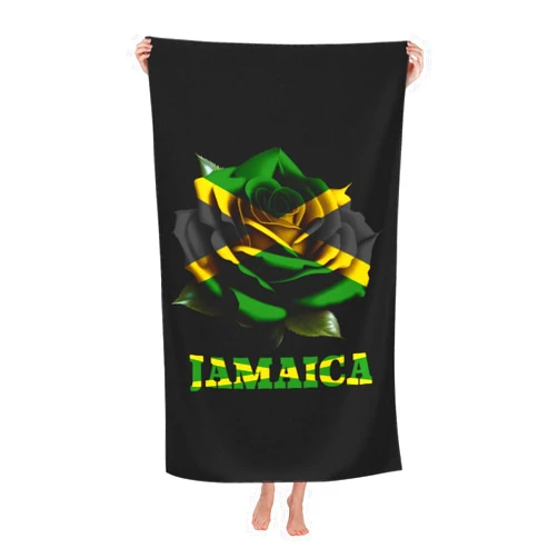 Generic Rose Jamaica Jamaican Flag Towels for Bathroom 32x52 Inches Large Bath Towel Lightweight Soft Absorbent Quick Dry Microfiber Beach Towel Bath Travel Swimming Camping Thin Blanket for Women Men