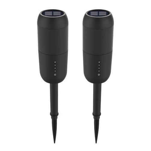 Gabba Goods Solar Power Bluetooth Speaker Waterproof Design, HD Sound, 6H Playtime, Rich Stereo Bass, Linked Bluetooth Technology, Removable Ground Stake for Garden Beach | Portable Speaker- Pack of 2