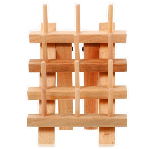 EXCEART 12 Spool/Cone Wooden Thread Rack Wooden Folding Thread Holder Organizer Sewing Embroidery Thread Rack for Sewing Embroidery Quilting Craft