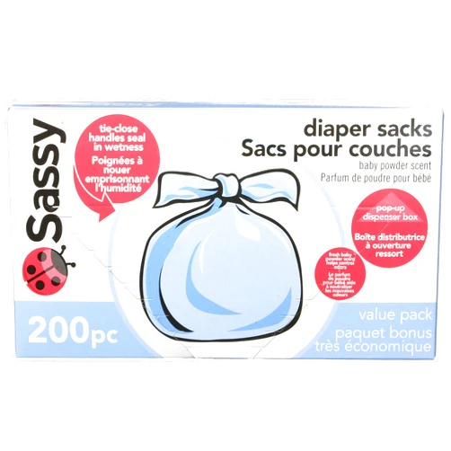 Sassy Baby Disposable Diaper Sacks, 200 Count, Packaging may vary