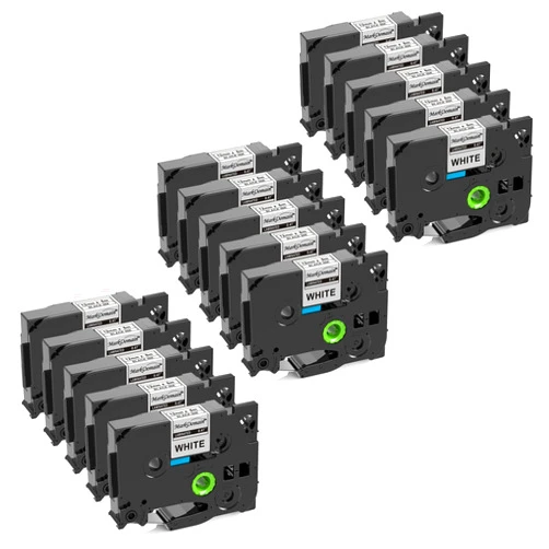 MarkDomain 15-Pack Label Maker Tape Replacement for Brother TZe-231 Laminated P Touch Label Tape TZe TZ 12mm 0.47 Inch Black on White Tape, Compatible with Brother PT-D220 H110 D210 D410 D600