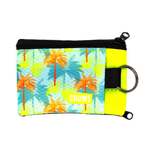 Chums Surfshorts Wallet - Lightweight Zippered Minimalist Wallet with Clear ID Window - Water Resistant with Key Ring