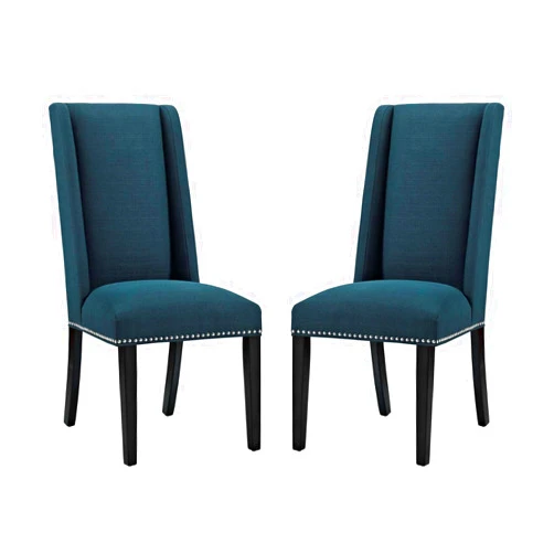 America Luxury - Chairs Modern Contemporary Urban Design Kitchen Room Dining Chair (Set of Two), Navy Blue, Fabric Wood
