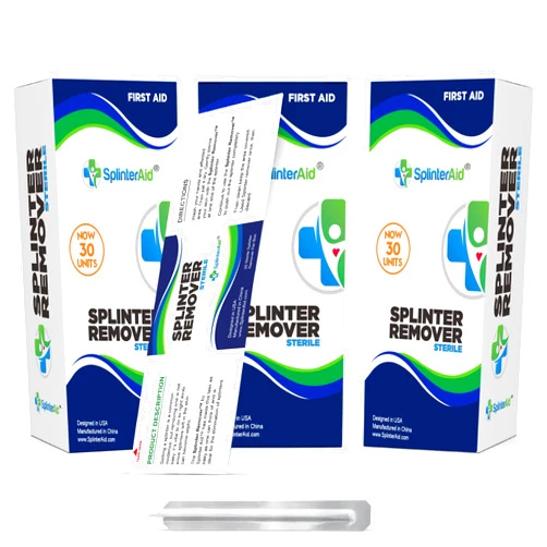 SplinterAid Painless Splinter Removal Kit - 3 Pack | Quick & Easy Splinter Out | Essential First Aid for Home, Travel, Camping, Hiking, Woodworking, DIY & Outdoor Adventures | No Tweezers Needed
