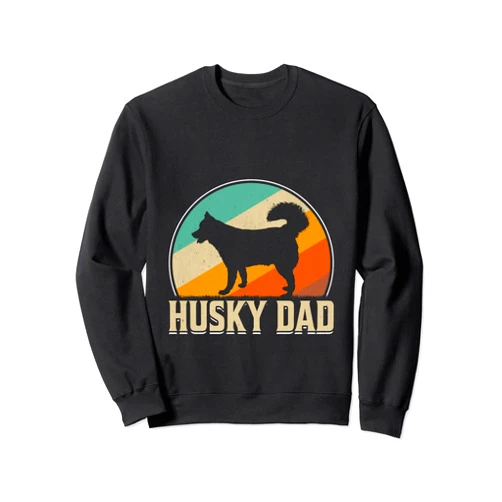 Siberian Husky Lover Apparel Co. Husky Dad Siberian Huskies Funny Dog Lover Father Mens Sweatshirt