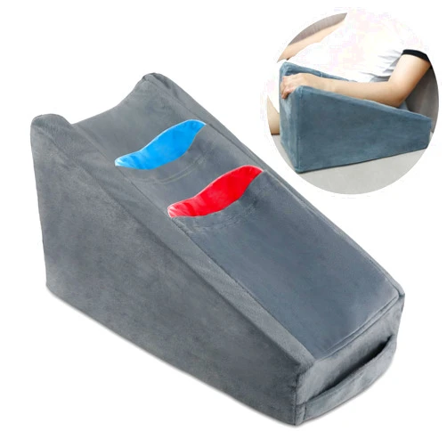 TBXONMOW Arm Elevation Pillow Arm Wedge Pillows for Adults Arm Support Pillow with Pocket for Post Surgery Elbow Arm Rest Pillow with Removable Pillow for Sleeping(Grey)