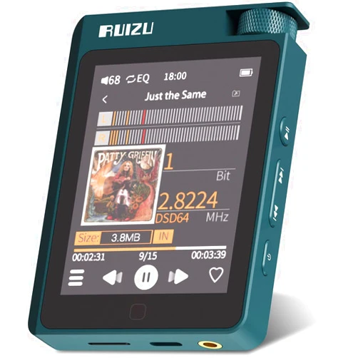 RUIZU 64GB HiFi Lossless MP3 Player with Bluetooth 5.0, DSD High Resolution Digital Audio Player, High-Res Portable Music Player with 2.8 inch Full Touch Screen, Support up to 512GB Micro SD Card