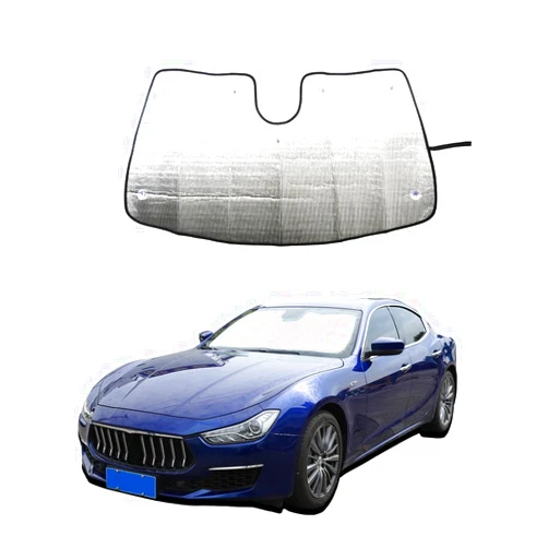 JONKOKO Car Windshield Sun Shade for Maserati Levante Ghibli Quattroporte 2016-2024 Car Foldable UV Ray Reflector Auto Front Window Glass Sun Shade, UV Rays Sun Visor Protector (for Ghibli 2017-2024)