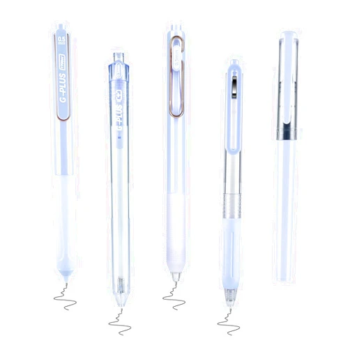 Temiary 5Pcs 0.5mm Retractable Aesthetic Gel Ink Pens, Cute Gel Pen No Smudge for Journaling Note Taking, Fine Point Smooth Writing Pen for Home School Office Supplies(Blue)