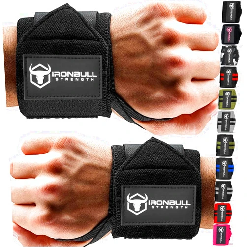 Iron Bull Strength Wrist Wraps for Weightlifting (USPA & IPL Approved) - 18” Premium Quality Wrist Straps for Weightlifting - Weight Lifting Wrist Wraps with Thumb Loop - Best Gym Wrist Wraps for Lifting Weights, Curls & Dips - Lifting Wrist Wraps for Bench, Powerlifting & Weight Training - Weightlifter's Wrist Straps Lifting for Men and Women