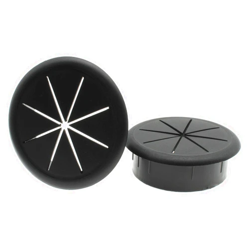 LBTODH 2-3/8 Inch(60mm) Flexible Cable Cord Grommet 2pcs Desktop Cable Hole Cover Grommet Desk Grommet for Home and Office Desktop Wire Organizer(Black)